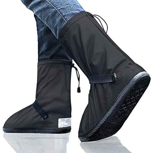 Kimlyf Schuhüberzieher Wasserdicht Regenüberzieher Schuhe Regen Überschuhe für Fahrrad für Wandern mit Sohle Wiederverwendbar Unisex Schuhgröße 43-44 Cover