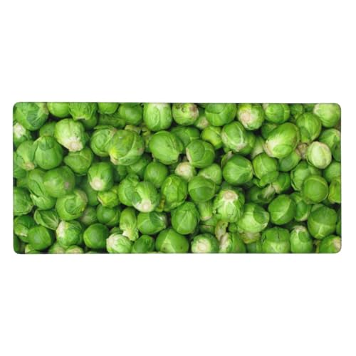 Tapis de souris grand format 40 x 90 cm base caoutchouc légumes verts stable