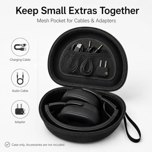 Image of Headphone Case for Skullcandy Crusher /Hesh /Evo, for JLab JBuds Lux ANC | for TOZO HT3 /HT2 Wireless Over-Ear Bluetooth Earphones, Travel Carrying, Daily Commute /Gym /Outdoor Use, Hard Box Only
