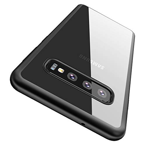 Joyguard Hybrid Compatible with Samsung Galaxy S10 Plus Case, Hard Clear PC & Flexible TPU Frame [Slim-Fit] [Shock Absorption] Cover, Black