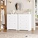 HOUSUIT White Dresser, 4 Drawer Dressers Chest of Drawers, Modern Tall Dresser, Wood Drawer Chest Storage Cabinet for Living Room, Hallway, Entryway, Home Office, Ivory White
