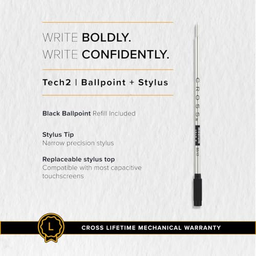 Image of Cross Tech 2 Titanium Gray Ballpoint Pen - Refillable, Medium Point, Black Ink, Premium Gift Box