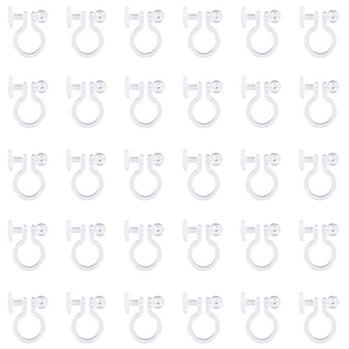arricraft 200PCS Platic Earring Components Clear Clip-on Earring Converter Clip-on Earring Findings for DIY Non Pierced Earring Making Supplies