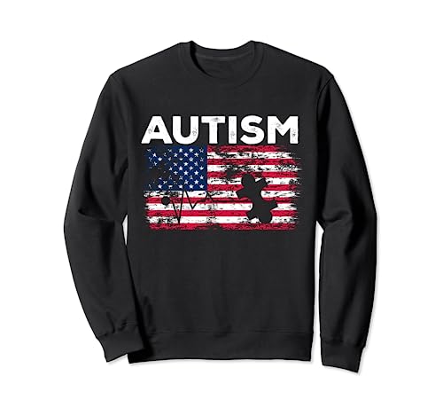 Autismus ASD Bewusstsein Amerikanische USA Flagge Herzschlag 4. Juli Sweatshirt