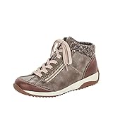 trendige Optik Rieker Damen L5223-24 Hohe Sneaker, Braun (Brandy/Cigar/Terra 24), 36 EU