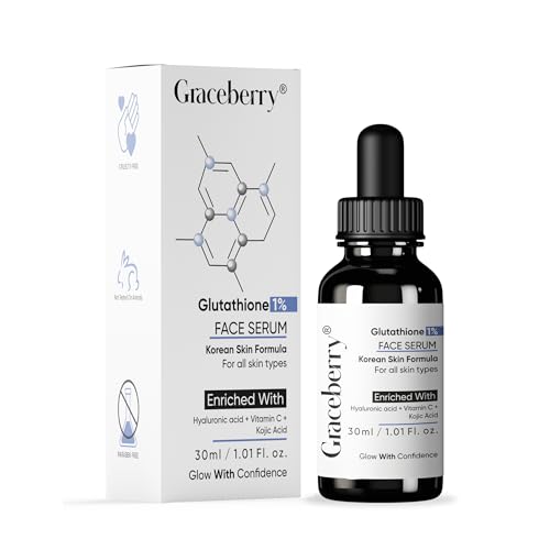 Image of Graceberry Brightening Face Serum with Glutathione, Vitamin C & Hyaluronic Acid | Helps Reduce Dullness & Dark Spots | Hydrating, Lightweight Formula for Men & Women, Daily Skincare - 30ml