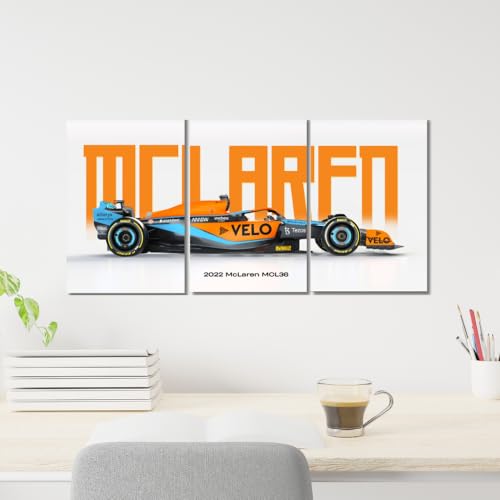 Image of Good Hope MCLAREN Formula 1 Car Poster, 3 Car Split 9x12 Inch Set for Room, A4 Size F1 Poster Wall Art for Home, Office, Living Room, Bedroom, wall decor Item Gift For Boys