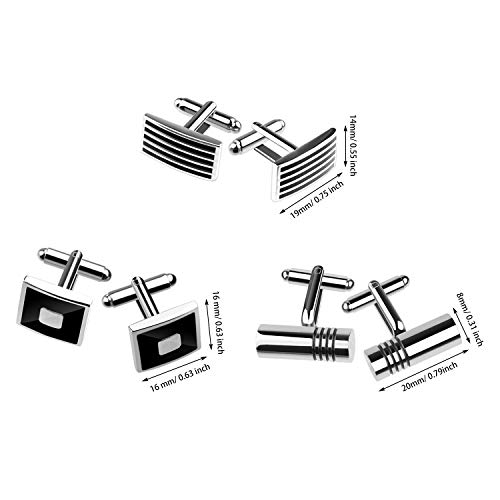 TUPARKA Manchetknopen voor mannen, modieuze retro gestreepte manchetknopen klassieke dasclips voor pak shirt bruiloft zakelijke afstudeercadeau - Image 4