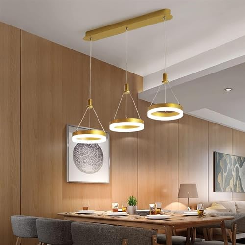 Suspension LED avec télécommande 3 lampes lustre de plafond réglable cuisine salle à manger
