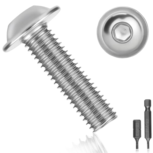 Pyroclasia 25 Tornillos de Cabeza Alomada M5x30 Tornillos de Acero Inoxidable A2 V2A ISO 7380 Plana Tornillo de Rosca Completa con Brida Hexágono Interior para Reparación de Maquinaria y Muebles