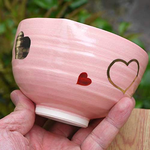 Amazon | ハート抹茶茶碗 良二 ピンク | 松韻堂 | 抹茶碗 通販