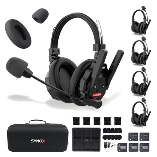 SYNCO XTALK XMAX5 Wireless Intercom Headset System with Mic Windshield & One-Ear Foam Cushion Combo Pack