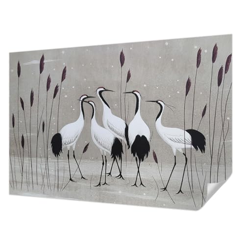 Papel tapiz autoadhesivo dormitorio 152x104 decoración pared salón moderna grullas 2