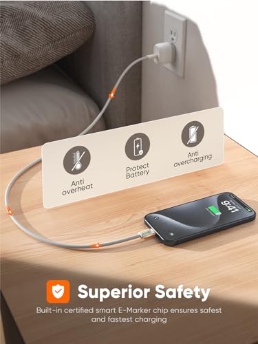 Image of CableCreation USB C to C Super Fast Charging Cable 240W 6.6ft, iPhone 16 15 Pro Max Charger Cord, Type C Braided Cable for Samsung S24 S23 S22+, MacBook 16'', iPad 12.9'', Compatible 140W /100W /60W