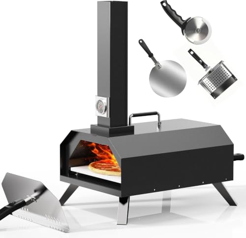 Karienvir Outdoor Pizza Oven, Fold‑Leg Wood Pizza Oven for 11.25 Inch Pizza