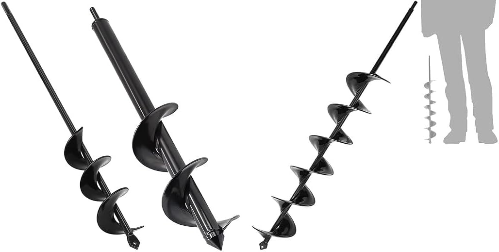 Auger Drill Bit for Planting - 3.5" x 16" and 1.6" x 16.5",TCBWFY 3x24 Inch Auger Drill Bit for Planting - Easy Planter Garden Auger