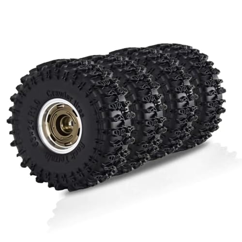 RC�^�C���J�[ For TRX4M-W187 For Bronco For Defender For Axial For SCX24 1/18 1/24�p 4�� 1.0�C���`�z�C�[������ �^�C���Z�b�g RC�}�C�N���N���[���[�J�[�p�[�c(Brown)