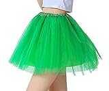 rock neon grün Material: Tüll, Seide iLoveCos 80er Jahre Neon Tütü/Tutu/Tüllrock/Unterrock Petticoat Rüschen Geschichteten Pink Regenbogen Rot Rock Kleid Kostüm 1980er Jahre Neon Fancy Dress Outfit Zubehör für Kinder (Green)