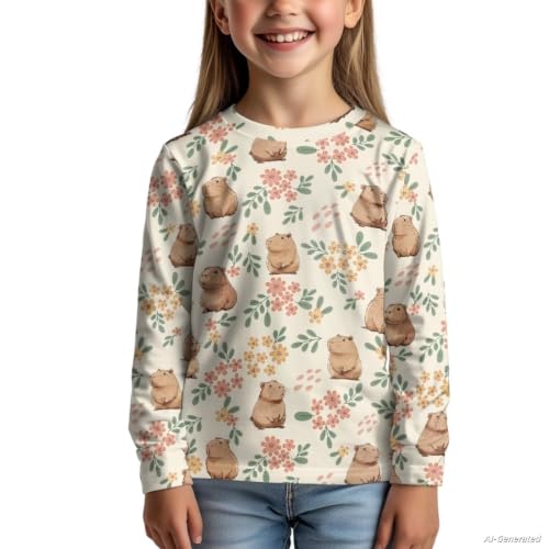 Image of Renewold Boys Girls Tees Kids T-Shirt Long Sleeve Crewneck T Shirts Casual Athletic Tops Clothing for Home School Travel