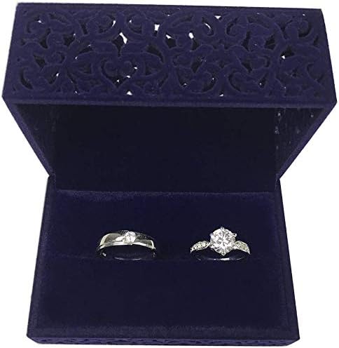 Gossip Boy Hollow Sapphire Blue Wedding Ring Box/Velvet Ring Bearer Box/Jewellery Earring Gift Box (ring box)