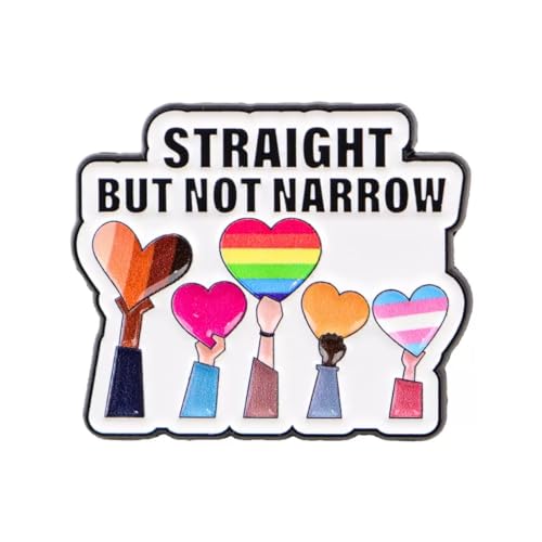 Straight But Not Narrow LGBTQ Ally Enamel Pin Inclusive Support Metal Badge Brooch
