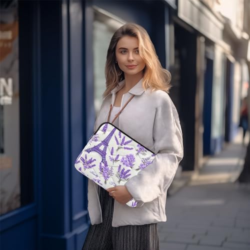 Funda para Laptop 13-14" Impermeable con Diseño Floral Lila miniatura 7