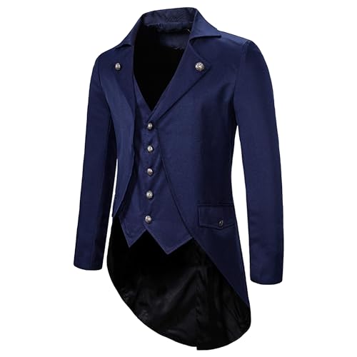 Manteau gothique pour homme coupe ajustée veste steampunk unie confortable