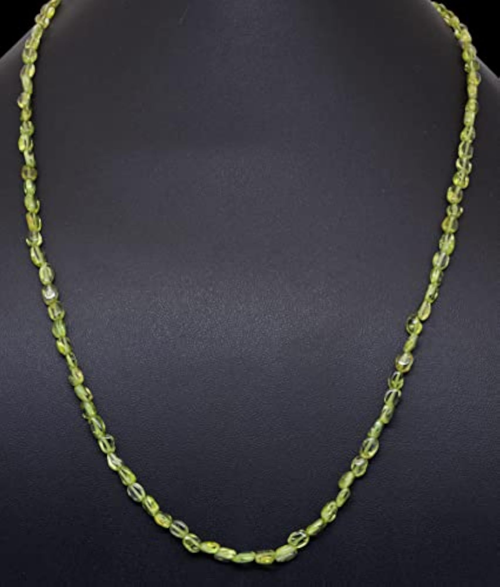 Peridot Gemstone Oval Shaped Cabochon Bead String