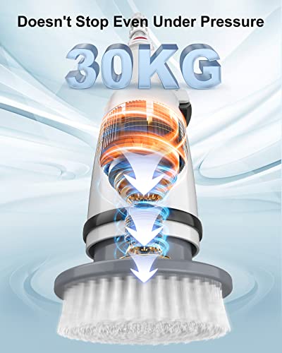 Electric Spin Scrubber, Gdmonin Cordless Shower Scrubber For Cleaning Bathroom, Tile, Floor, Tub And Power Cleaning Brush With Adjustable Extension Handle And 5 Replaceable Rotating Brush Heads #TOP2