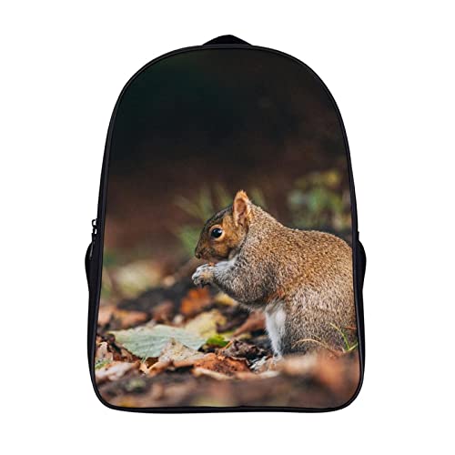 Sac à dos décontracté écureuil 3D pour ado fille et garçon (40x28x16cm)
