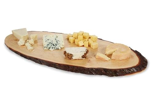 Boska Holland Cheese Board, European Ash Wood W. Polished Surface, Natural Bark, 22" X 8", Taste Collection #TOP1