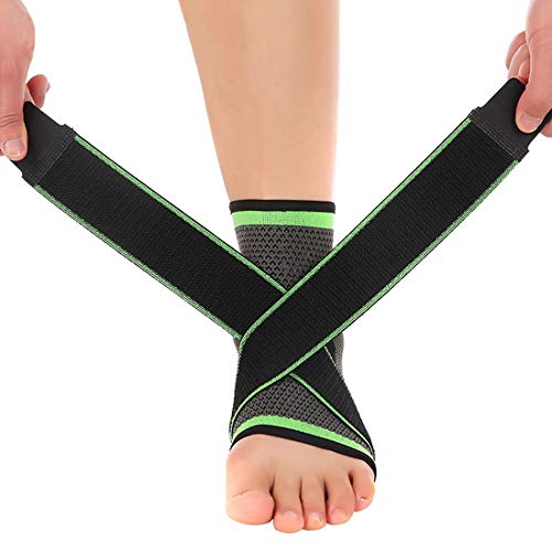 UWOOD Tobillera con velcro activo tobillera de apoyo  Manga de compresión con correa ajustable para mujeres y hombres, Izquierda, X-Large