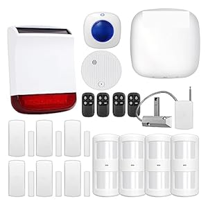 Sistema de alarmas 400-LTE Exclusivo WiFi; Sistema De Alarma 4G gsm Sistema De Alarma Antirrobo For El Hogar Inteligente con Detector PIR para casa apartamento Oficina (Color : LTE-400 Set 9)