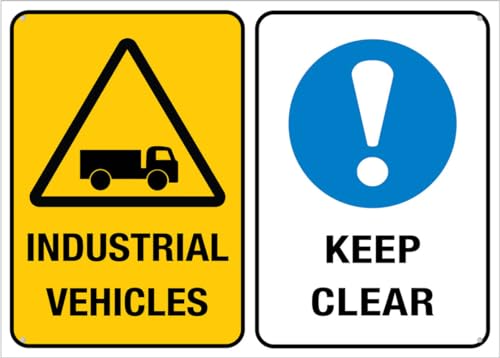 Industrial Vehicles Keep Clear Warning Tin Sign Home Kitchen Farm Garden Garage Wall Decor 12X8Inch