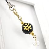 天然石 オニキス梵字 ストラップ オニキス（午年・勢至菩薩サク）1点〔 天然石 パワーストーン アクセサリー 〕