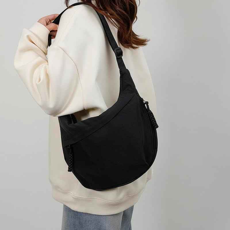 Lushandy Nylon Crossbody Bags for Women, Crescent Bag Luna Bag Casual Hobo Crossbody Purse Dumpling Bags Moon Shoulder Purse - Image 2