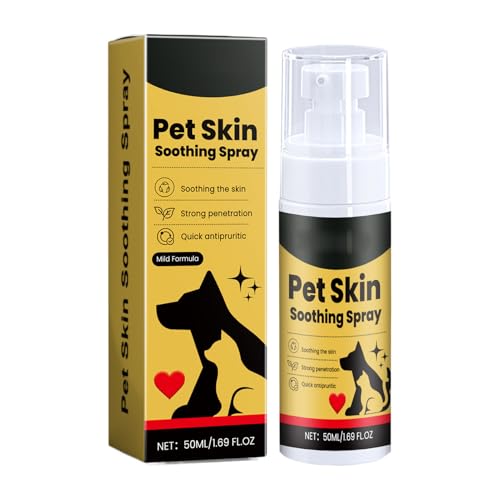 Hautpflegespray für Hunde & Katzen (50ml) - Anti-Juckreiz Lösung für empfindliche & trockene Haut | Beruhigt Reizungen, fördert die Regeneration und spendet Feuchtigkeit, Ideal für die tägliche Pflege