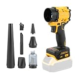Kabelloser Staubsauger-Bläser für Dewalt 18/20V, 2 in 1 Handstaubsauger bürstenloser Laubbläser 85000 U/min mit einstellbarer Geschwindigkeit und 5 Düsen für Auto, Haus, Büro, Küche (kein Akku) (Gelb