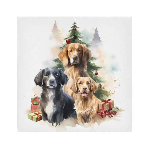 Set de 6 servilletas de tela Navidad perro multicolor 20x20 pulg miniatura 1