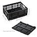 PAG-Mass Heavy Duty Plastic Milk Crates for Storage, 4-Pack Stackable Storage Bins for Organizing, Collapsible Storage Basket with Handle for Groceries, Suitable for Home Office School Store, Black