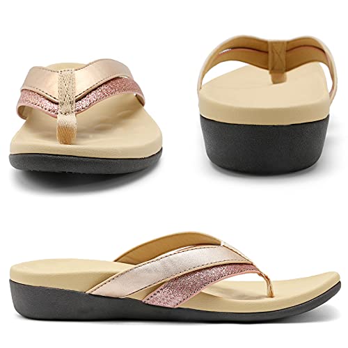 Image of Sounity Soft Arch Support Comfortable Sandals for Womens, Best Summer Dress Flip Flops with Cushion Memory Foam, Outdoor Walking Slippers for Plantar Fasciitis