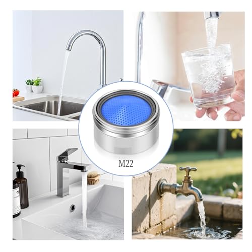 Alethron Wasserhahn Aufsatz, 4 Stück Perlatoren M22 für Wasserhähne, Wasserfilter Wasserhahn Sieb Einsatz, Strahlregler Perlatoren Wassersparend, Water Filter Tap Ersatzteile Belüfter Auslauf