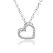 Spinningdaisy Crystal Embedded Open Heart Charm and Necklace