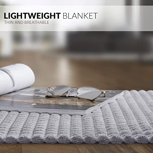 Throw Blankets – 50”X60”, Silver Gray - Waffle Blanket - Lightweight Flannel Fleece - Soft, Cozy - Perfect For Bed, Sofa, Couch #TOP1