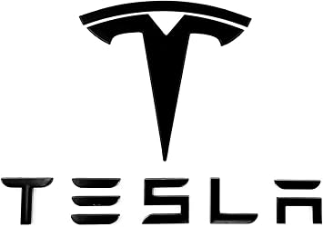 Metal Raised T Logo Tesla Letters Emblem Decal Sticker Matte Black Front Trunk Tailgate with 3M Adhesive for Tesla Model 3 Model Y Highland Juniper Tesla Letters & T Logo