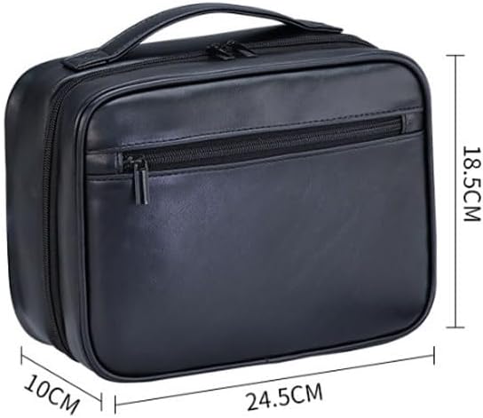 Square PU Leather Handbag for Women's Hand held Makeup Storage Bag for Going Out to Wash Up image 5