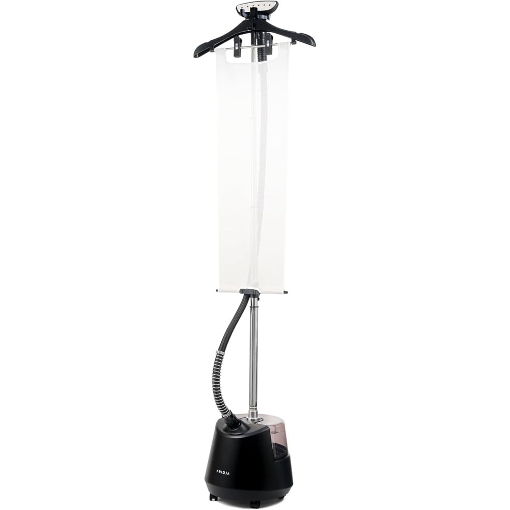 Fridja f1200 Clothes Steamer Pro, 2200W Upright Garment Steamer for Suits, Dresses, Delicates and Curtains, 47g/min Steam, 3L Tank, 35 Second Heat-Up, Standing Steamer for Home, Retail and Events