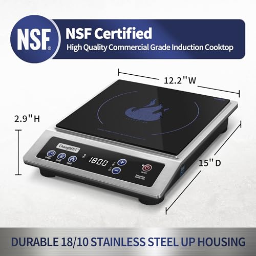 Changbert GB Ert Induction Cooktop, Commercial Grade Portable Cooker, Large 8 Inch Heating Coil, 18/10 Stainless Steel Countertop Burner thumb #2