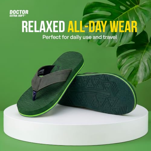 Image of DOCTOR EXTRA SOFT Men's Comfortable Tpr Slippers With Cushion Footbed For Adult|Orthopedic & Light Weight|Stylish & Anti-Skid|Waterproof Everyday Casual Durable Dr. Home Flip Flops Gents & Boys D-37