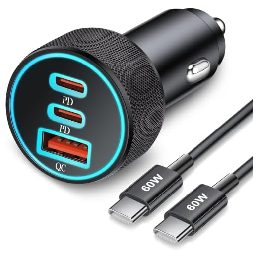 67W 3-Port Super Fast Type C Car Charger USB C for Samsung S26 S25 S24 S23